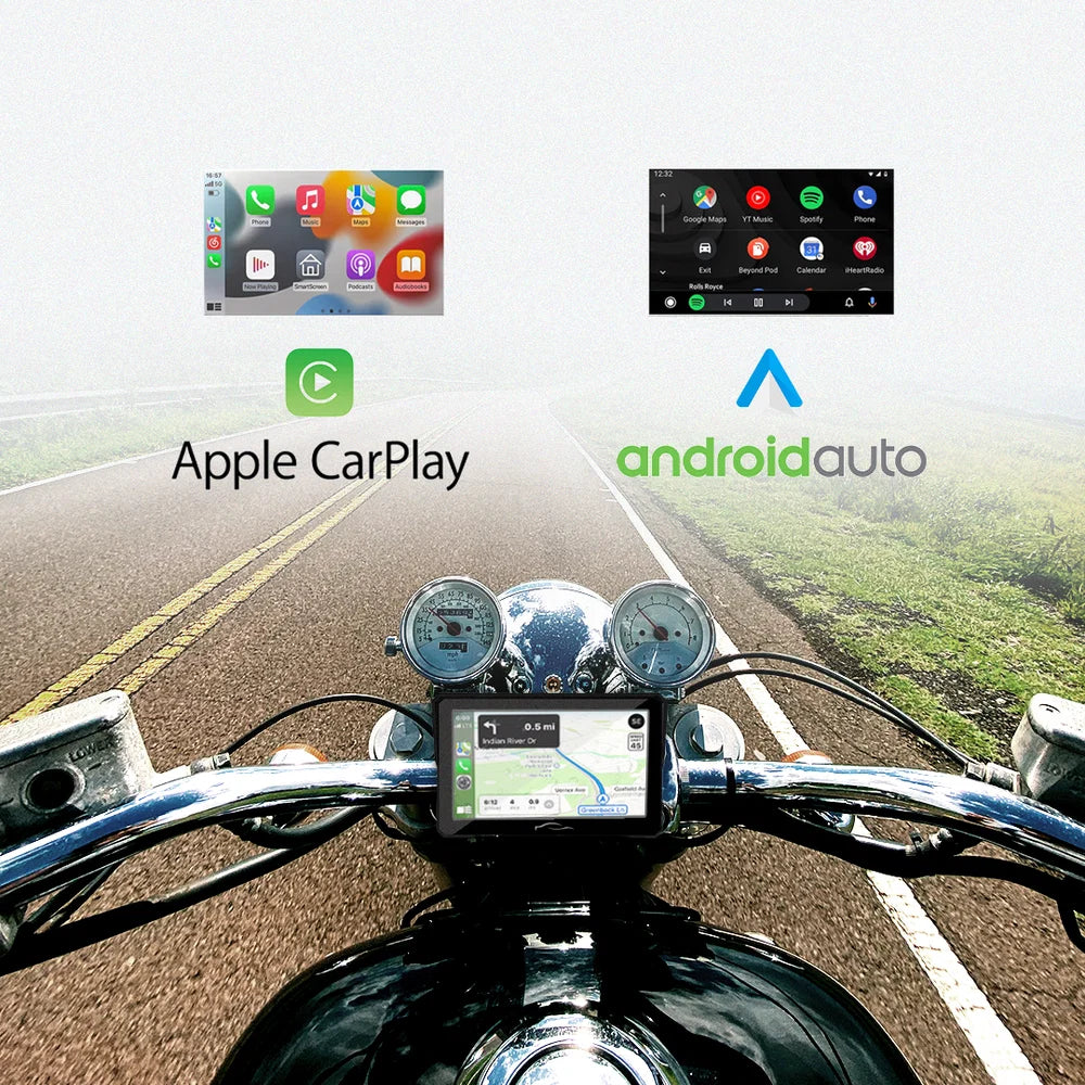 Crynpto Moto 7" Motorcycle CarPlay Screen & Dash Cam