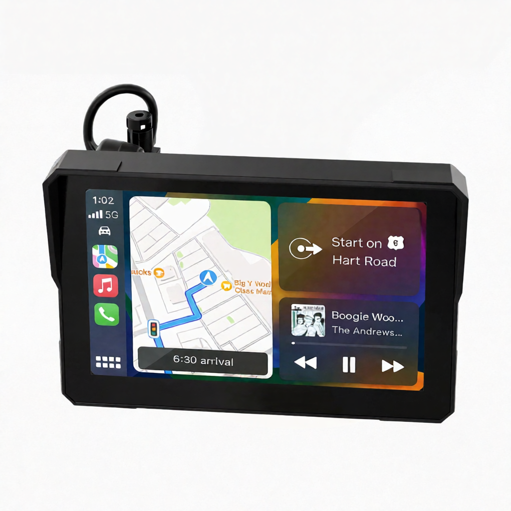 Crynpto 7" Motorcycle Dash Cam with 4K Recording, Wireless Apple CarPlay & Android Auto, GPS & Bluetooth Crynpto