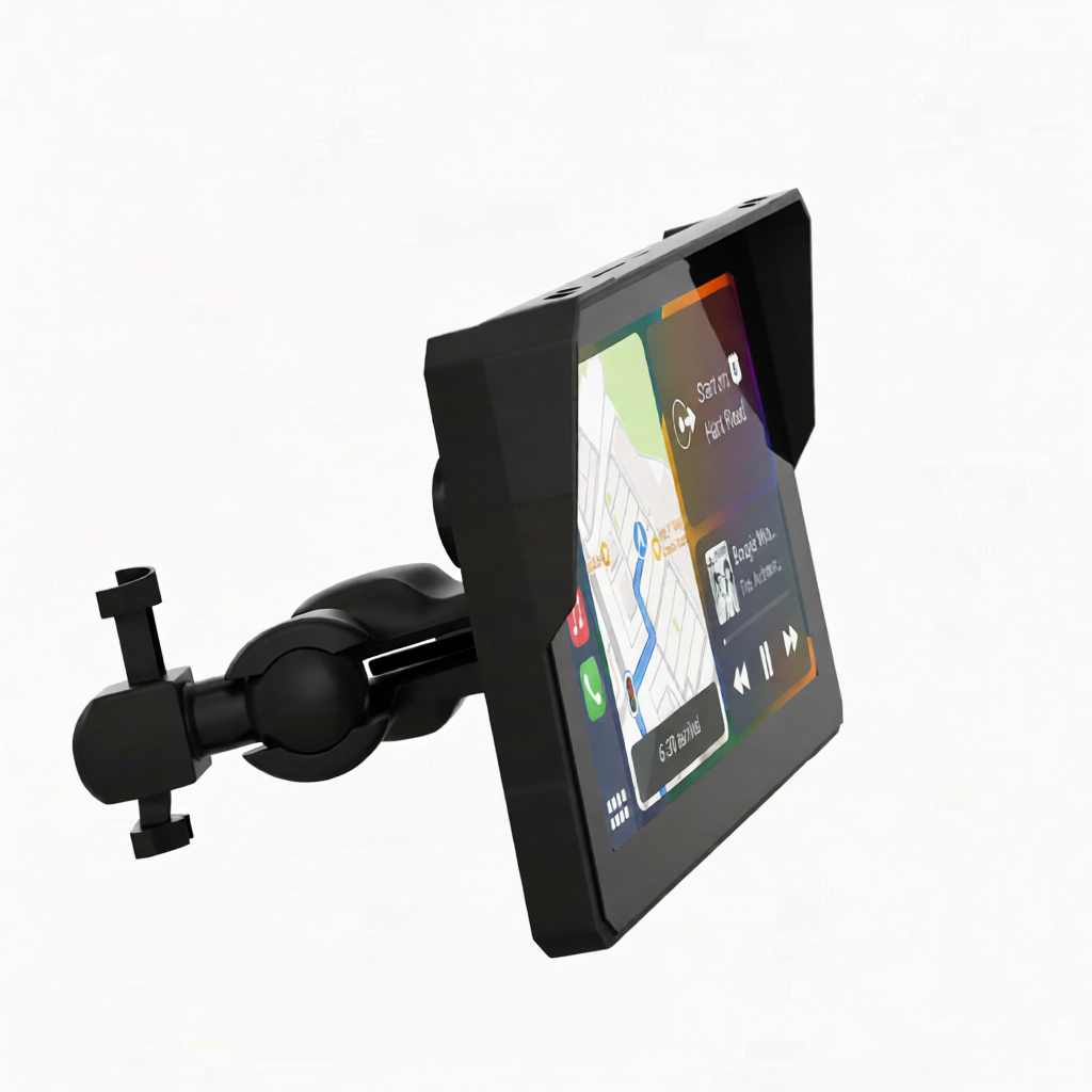 Crynpto 7" Motorcycle Dash Cam with 4K Recording, Wireless Apple CarPlay & Android Auto, GPS & Bluetooth Crynpto