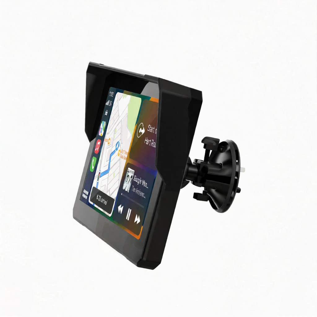 Crynpto 7" Motorcycle Dash Cam with 4K Recording, Wireless Apple CarPlay & Android Auto, GPS & Bluetooth Crynpto