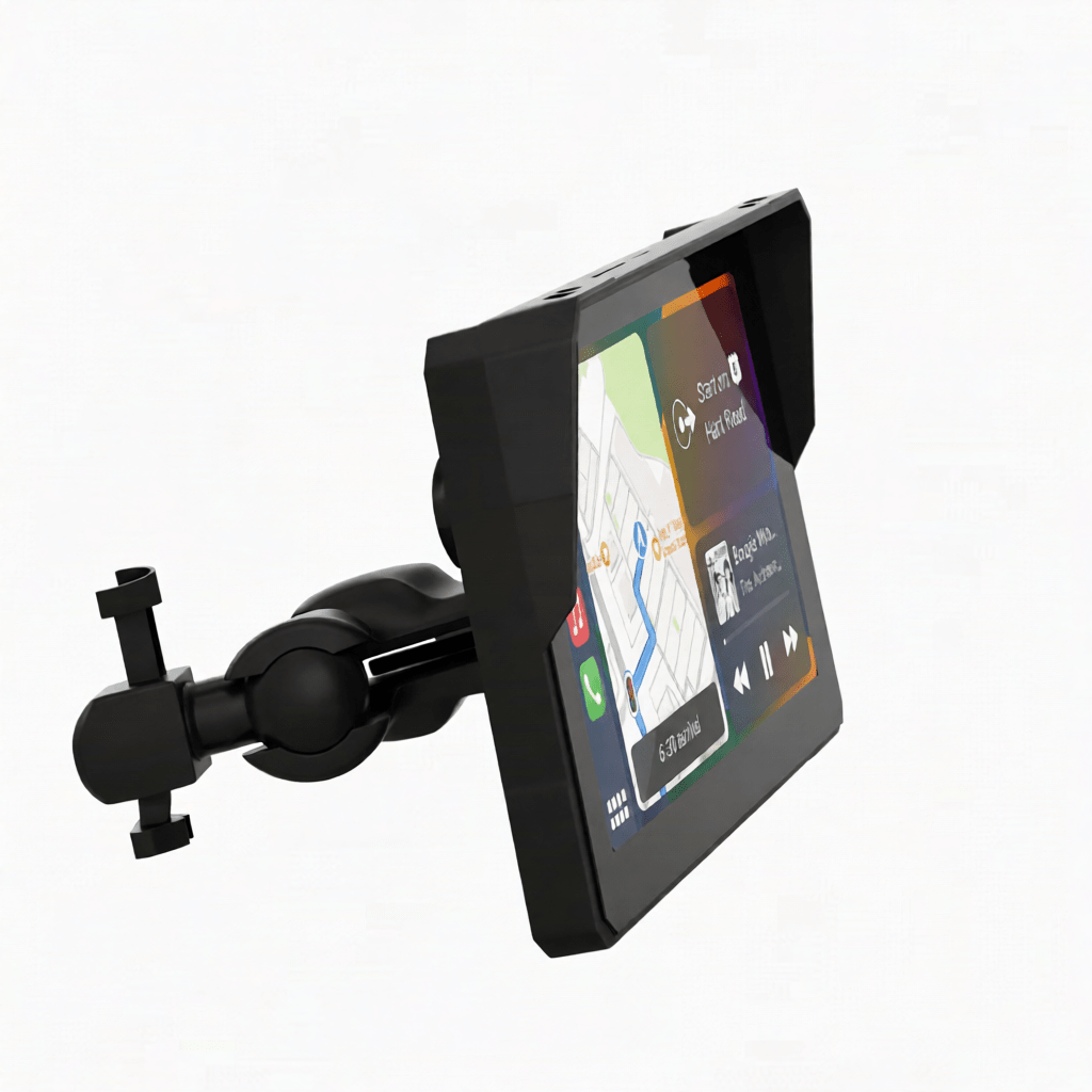 Crynpto 7" Motorcycle Dash Cam with 4K Recording, Wireless Apple CarPlay & Android Auto, GPS & Bluetooth - Crynpto